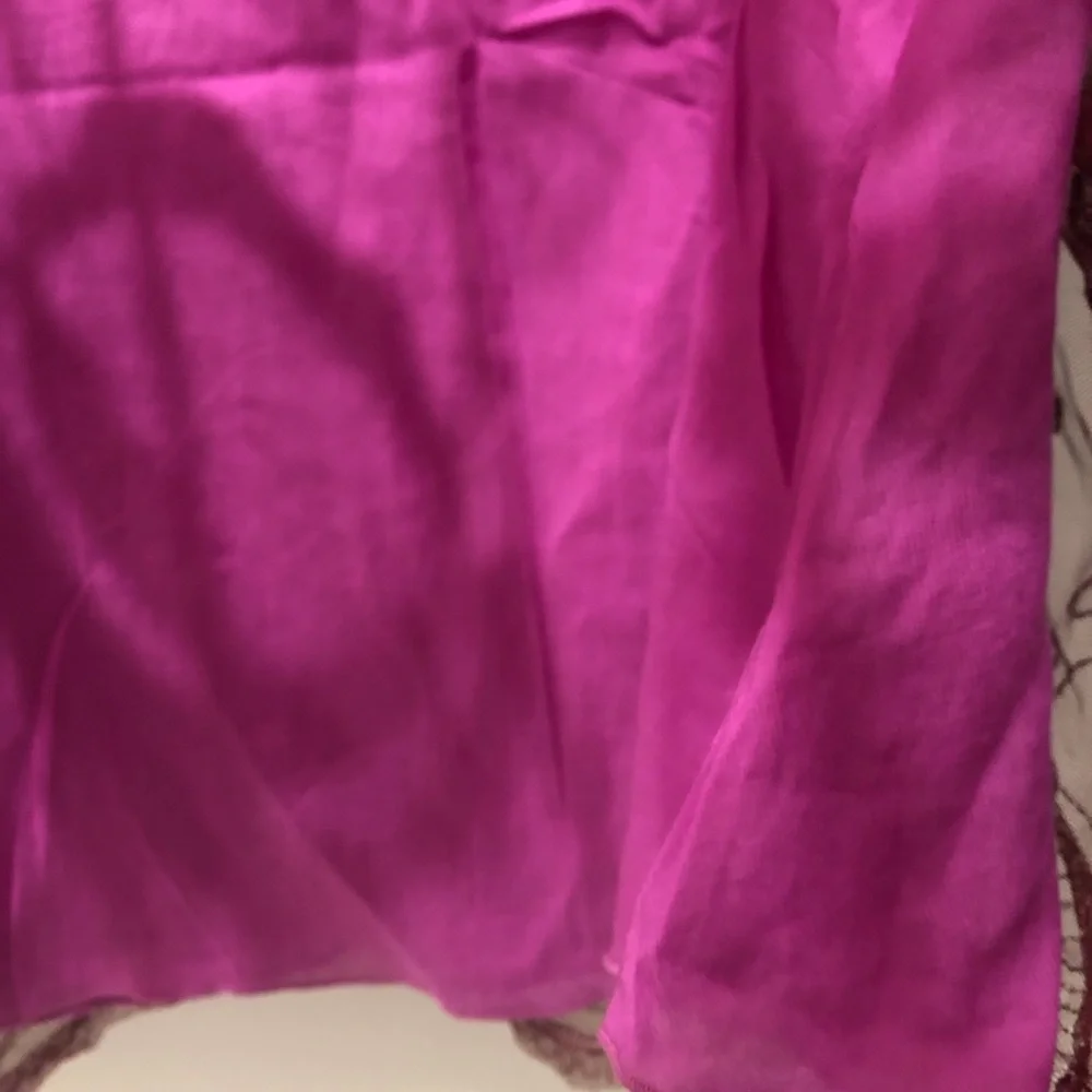 Free People Boho Skirt Women 10 Silky Embroidered Shell Solid Lining Merlot New - Picture 4 of 6